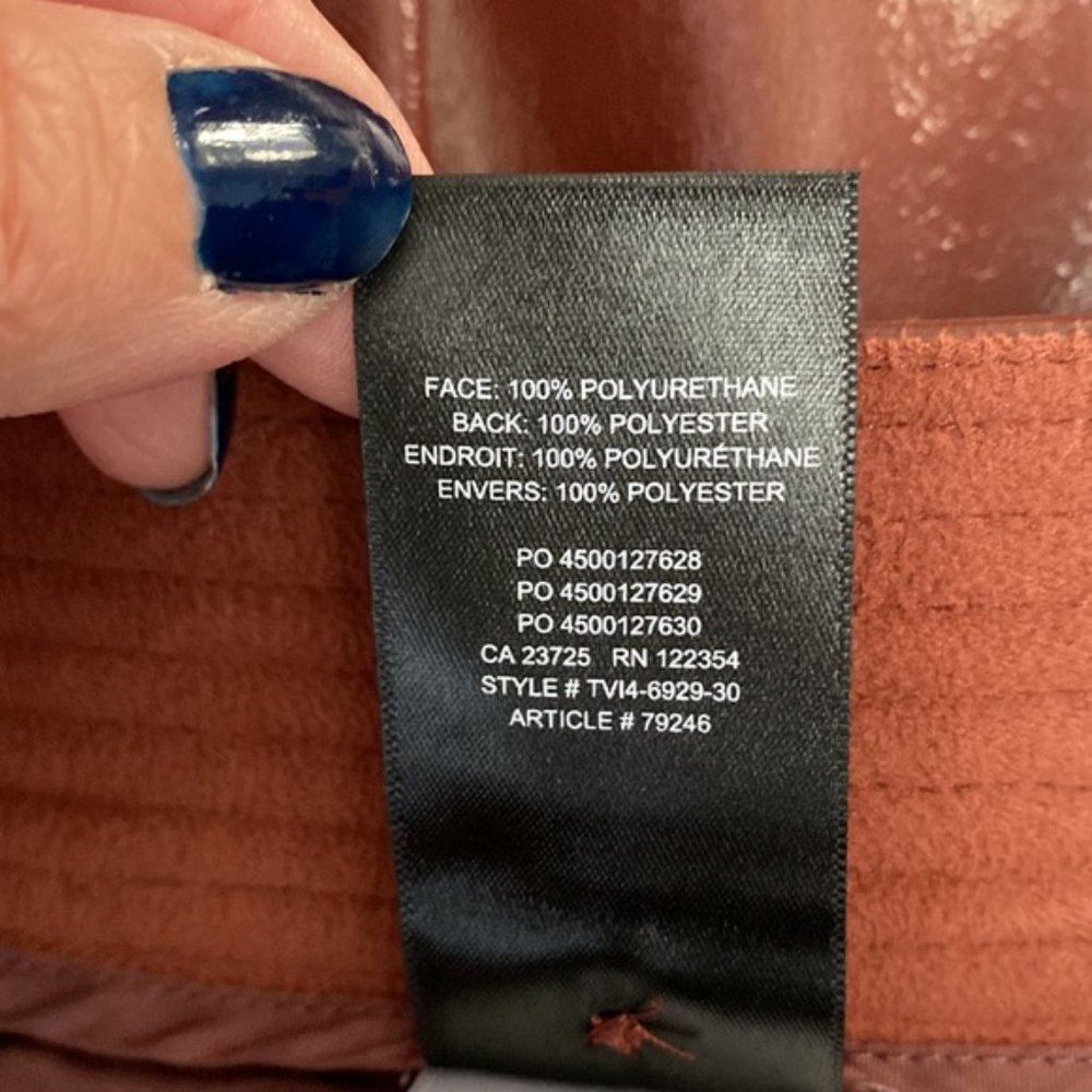 ❗️SOLD❗️Aritzia Wilfred Rustic Burnt Orange Faux Leather Funk Pants Size 12 - Picture 10 of 11